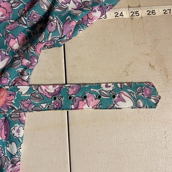 Vintage Floral 80s Jennifer Gee Pleated Long Sleeve Dress 10 - Picture 10 of 10